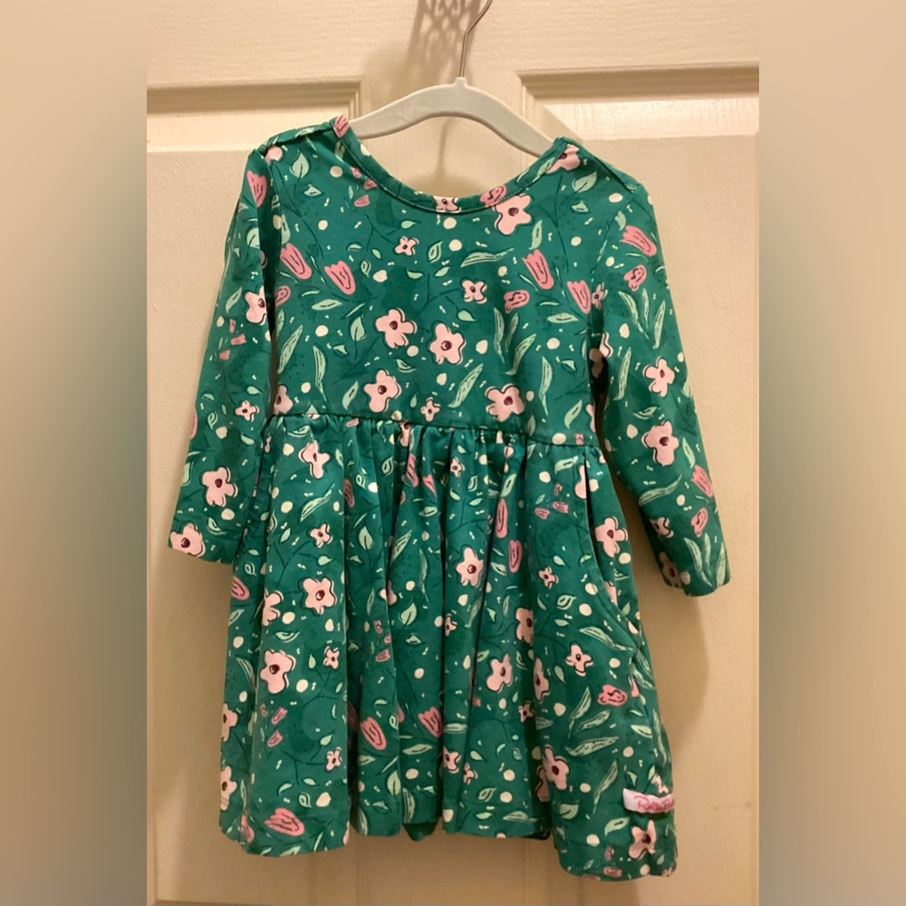 Ruffle Butts Toddler Dress [Green Floral]